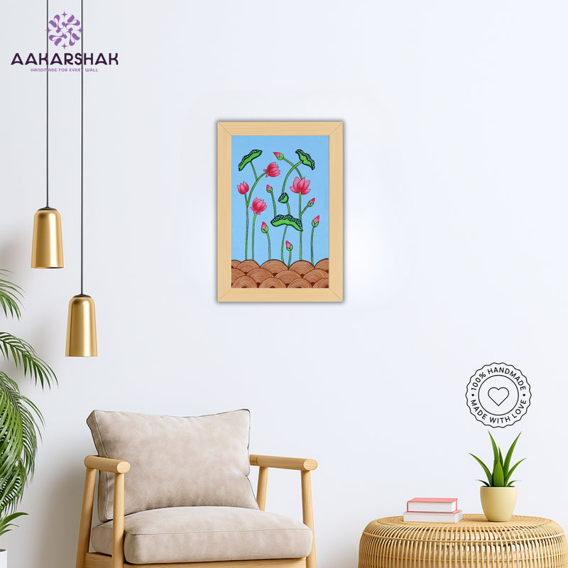 Pichwai wall art displayed in home interior – classic Indian folk painting