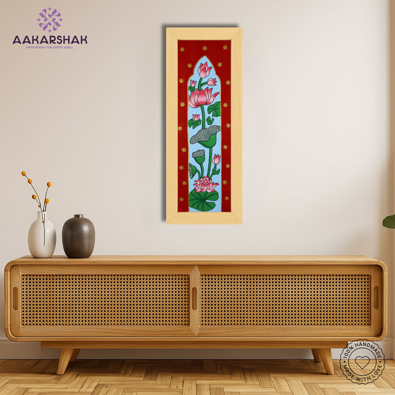 Pichwai wall art displayed in home interior – classic Indian folk painting