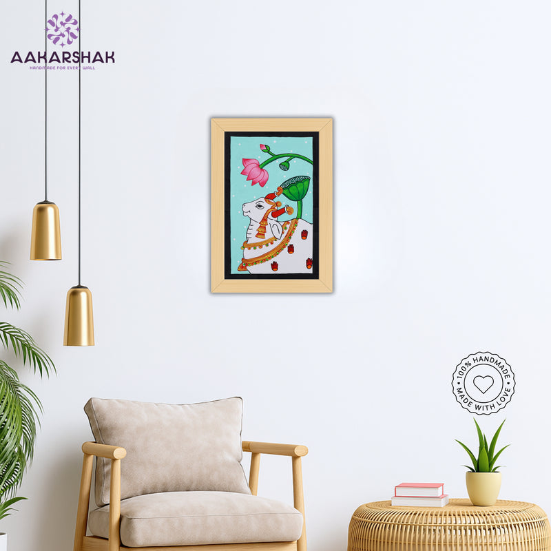 Pichwai wall art displayed in home interior – classic Indian folk painting