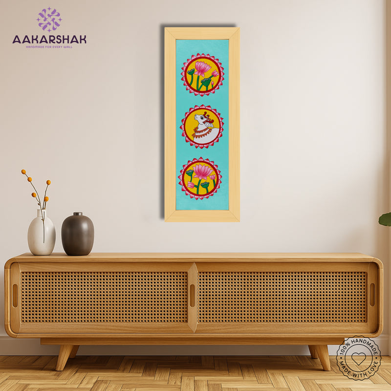 Pichwai wall art displayed in home interior – classic Indian folk painting