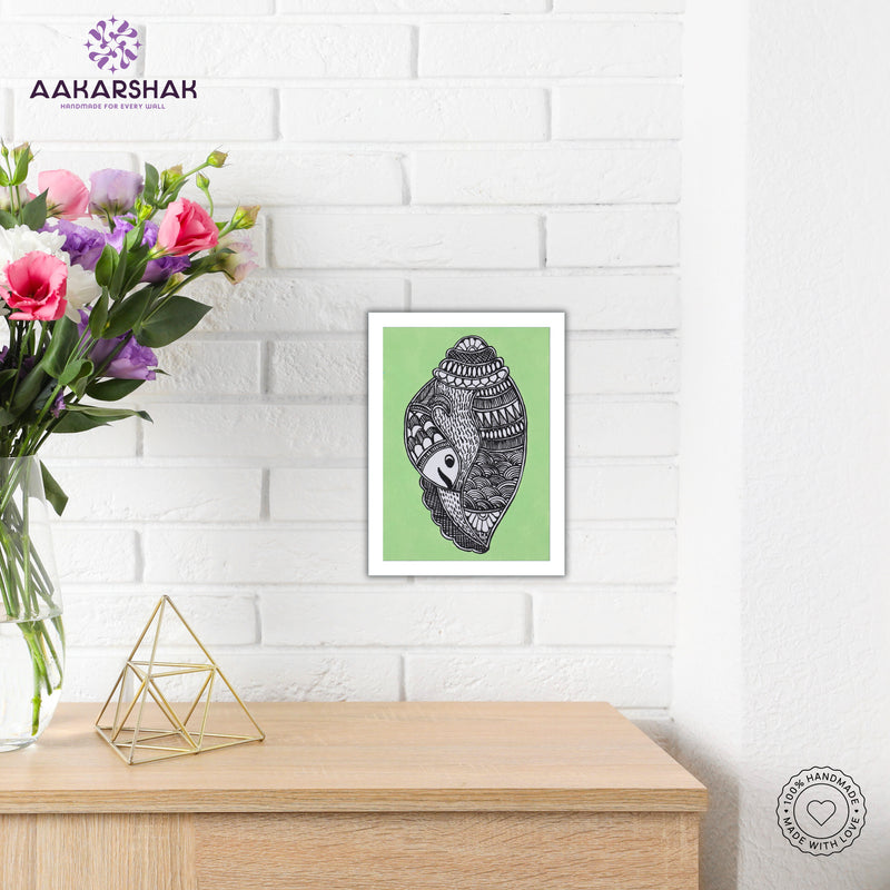 Traditional Indian wall painting displayed in modern home interior setting
