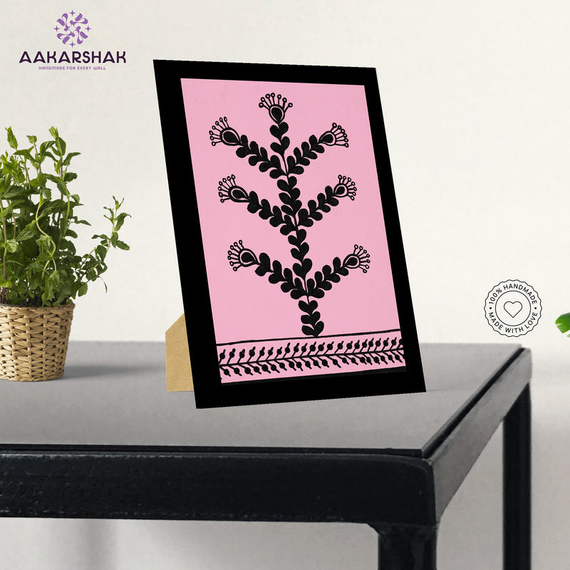 Tabletop or wall-mounted Warli painting framed with MDF back and acrylic front