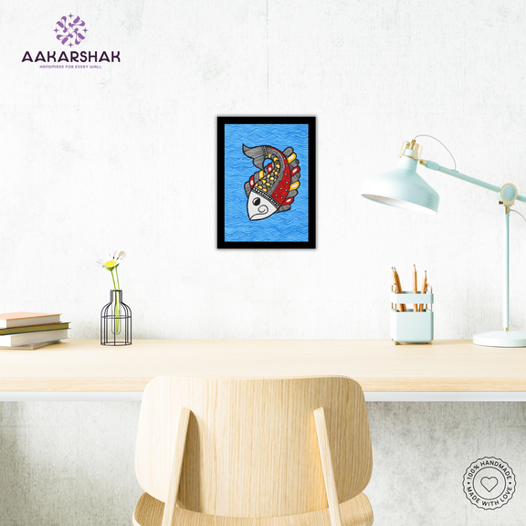 Back view of Madhubani painting frame – MDF panel with dual hanging options

