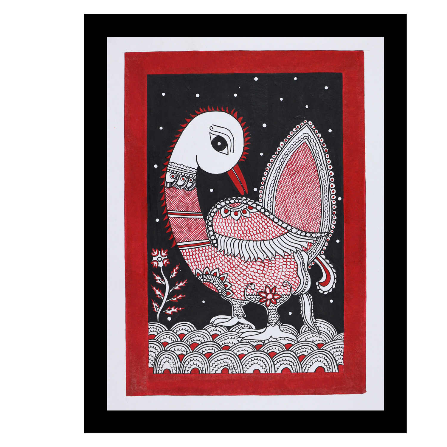 AAKARSHAK Kalamkari Painting Handmade Peacock Kalamkari art Framed Traditional Indian paintings for Wall Living room Home decor Gifts - 12x16 Inch |(KME103)