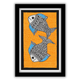 Framed Madhubani Fish Painting for Wall Decor