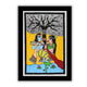 Handmade Madhubani painting with Radha And Krishna design, framed and ready to hang – Indian folk art on wall
