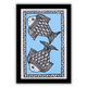 Handmade Madhubani Fish Painting 8x12 Inch Framed Indian Wall Decor