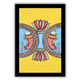 Handmade Madhubani Fish and Lotus Painting 8x12 Inch Framed Indian Wall Decor