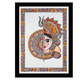 Handmade Madhubani Painting of Maa Durga 12x16 Inch Framed Indian Wall Decor