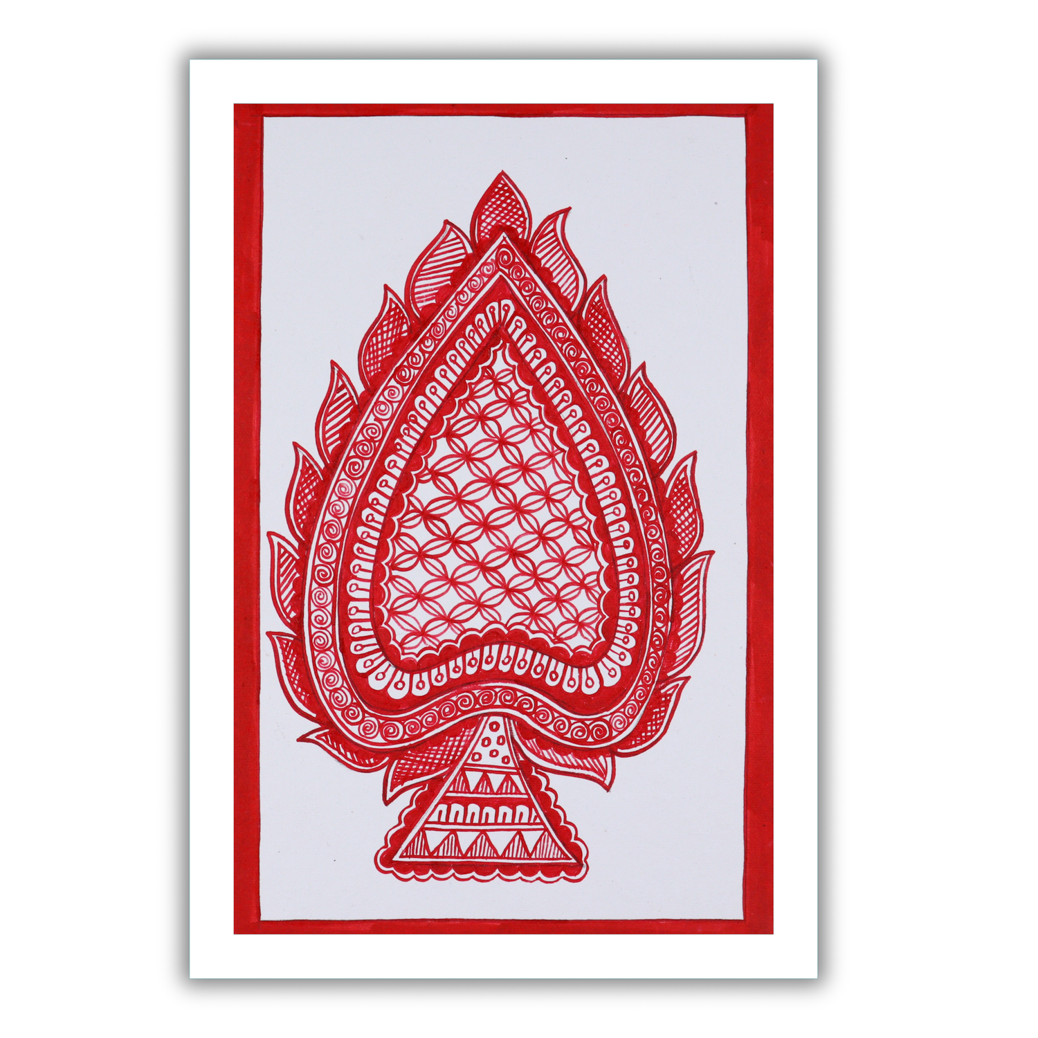Handmade Paan Leaf Madhubani Painting Traditional Mithila Wall Decor for Home
