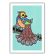 Handmade Madhubani peacock Painting 8x12 Inch Indian Wall Decor