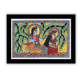 Handmade Radha Krishna Madhubani Painting Traditional Indian Folk Art Wall Decor