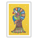 Handmade Madhubani peacock Painting Framed Indian Wall Decor 8x12inch
