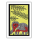 AAKARSHAK Madhubani Painting Handmade Elephant Mithila art Framed Traditional Indian paintings for Wall Living room Home decor Gifts - 8x12 Inch |(WSM109)