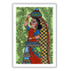Handmade Madhubani Painting of a village woman Traditional Mithila Art | Framed Wall Decor for Living Room & Gifts (8x12 Inches)