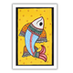 Handmade Madhubani Fish Painting 8x12 Inch Framed Indian Wall Decor