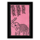 Handmade Madhubani painting with Elephant design, framed and ready to hang – Indian folk art on wall
