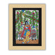 Handmade Madhubani painting with Krishna design, framed and ready to hang – Indian folk art on wall
