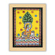 Handmade Madhubani painting with Krishna design, framed and ready to hang – Indian folk art on wall
