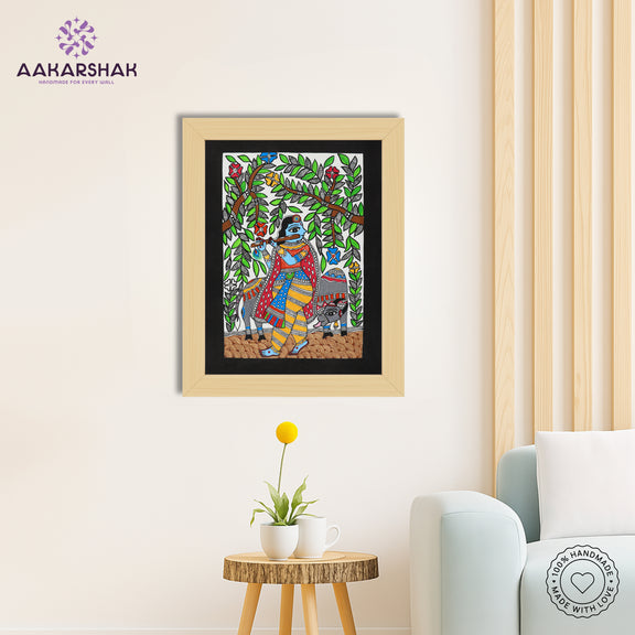 Artisan-made Indian folk art on handmade paper using vibrant natural colors
