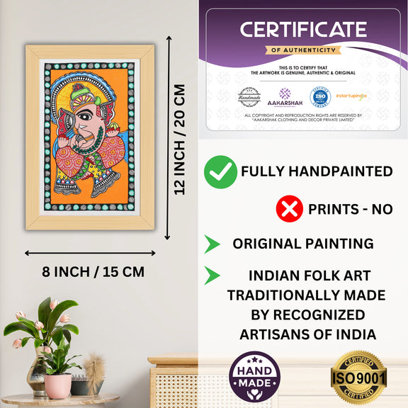 ISO certified handmade painting with authenticity certificate included

