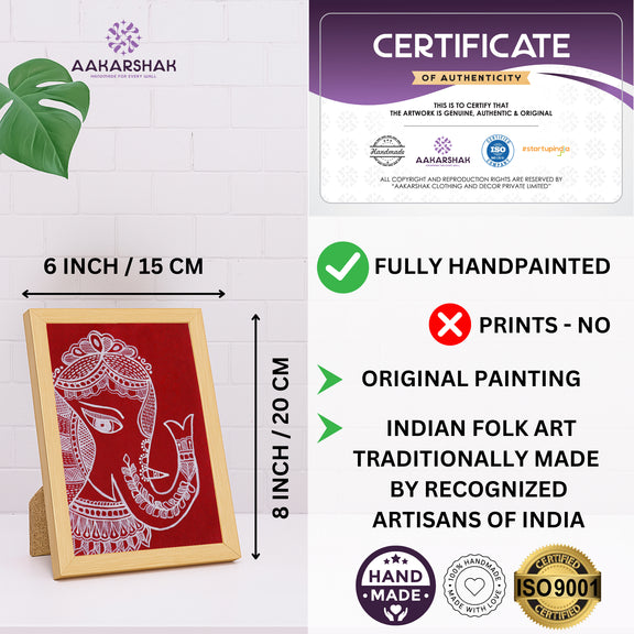 ISO certified handmade painting with authenticity certificate included

