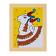 Handmade Pichwai painting with cow motif, framed for wall decor – traditional Indian temple art
