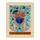 Handmade Pichwai painting with Krishna motif, framed for wall decor – traditional Indian temple art
