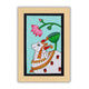 Handmade Pichwai painting with cow motif, framed for wall decor – traditional Indian temple art
