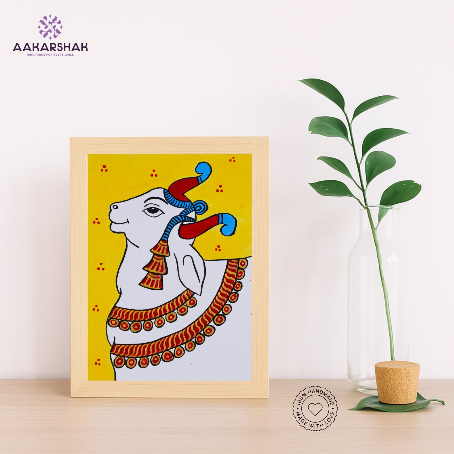 Pichwai wall art displayed in home interior – classic Indian folk painting
