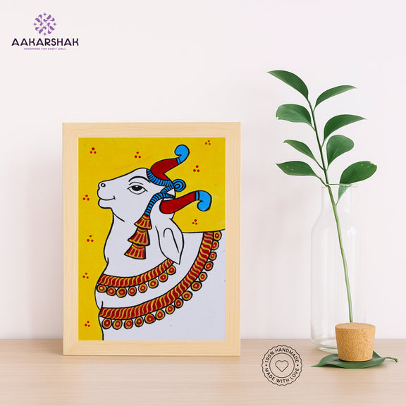 Pichwai wall art displayed in home interior – classic Indian folk painting
