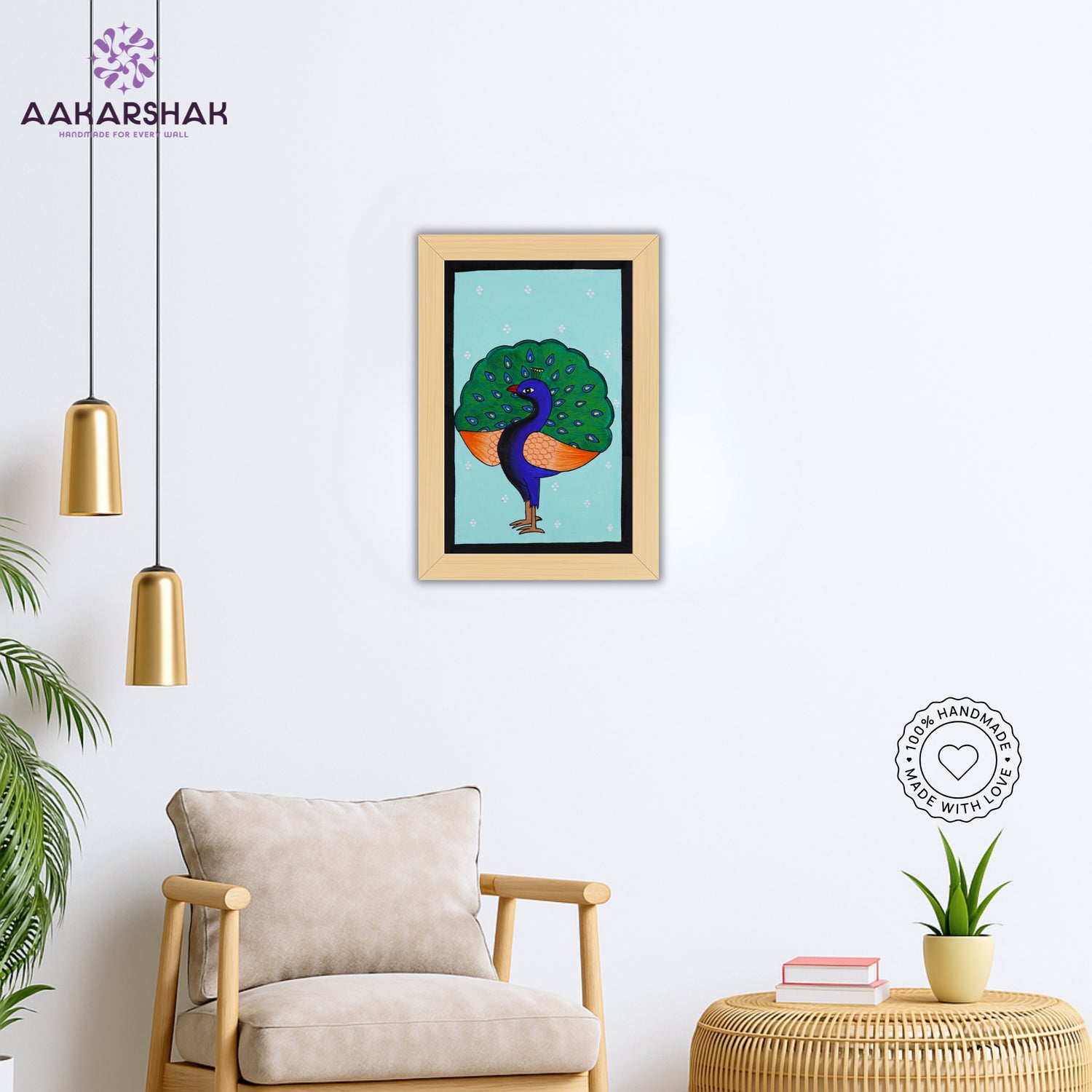 Pichwai wall art displayed in home interior – classic Indian folk painting
