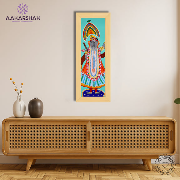 Pichwai wall art displayed in home interior – classic Indian folk painting
