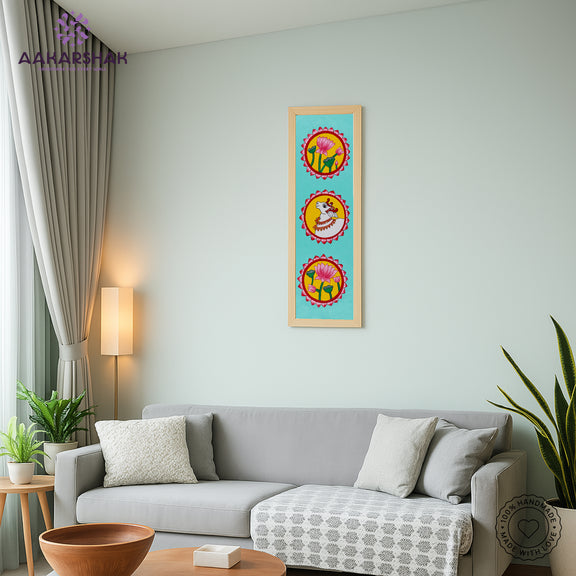 Pichwai wall art displayed in home interior – classic Indian folk painting
