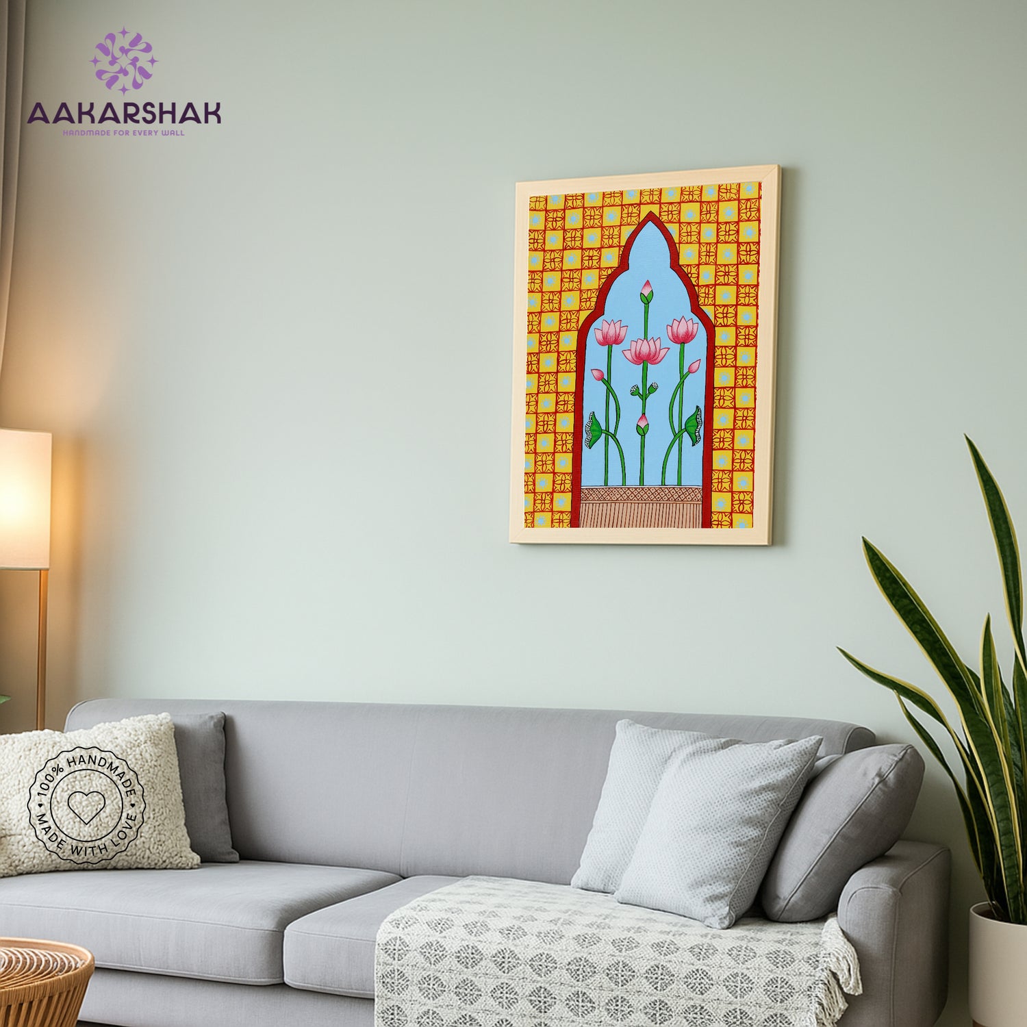 Pichwai wall art displayed in home interior – classic Indian folk painting
