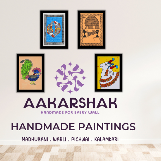 Versatile handmade Madhubani artwork for shelf, table, or wall use

