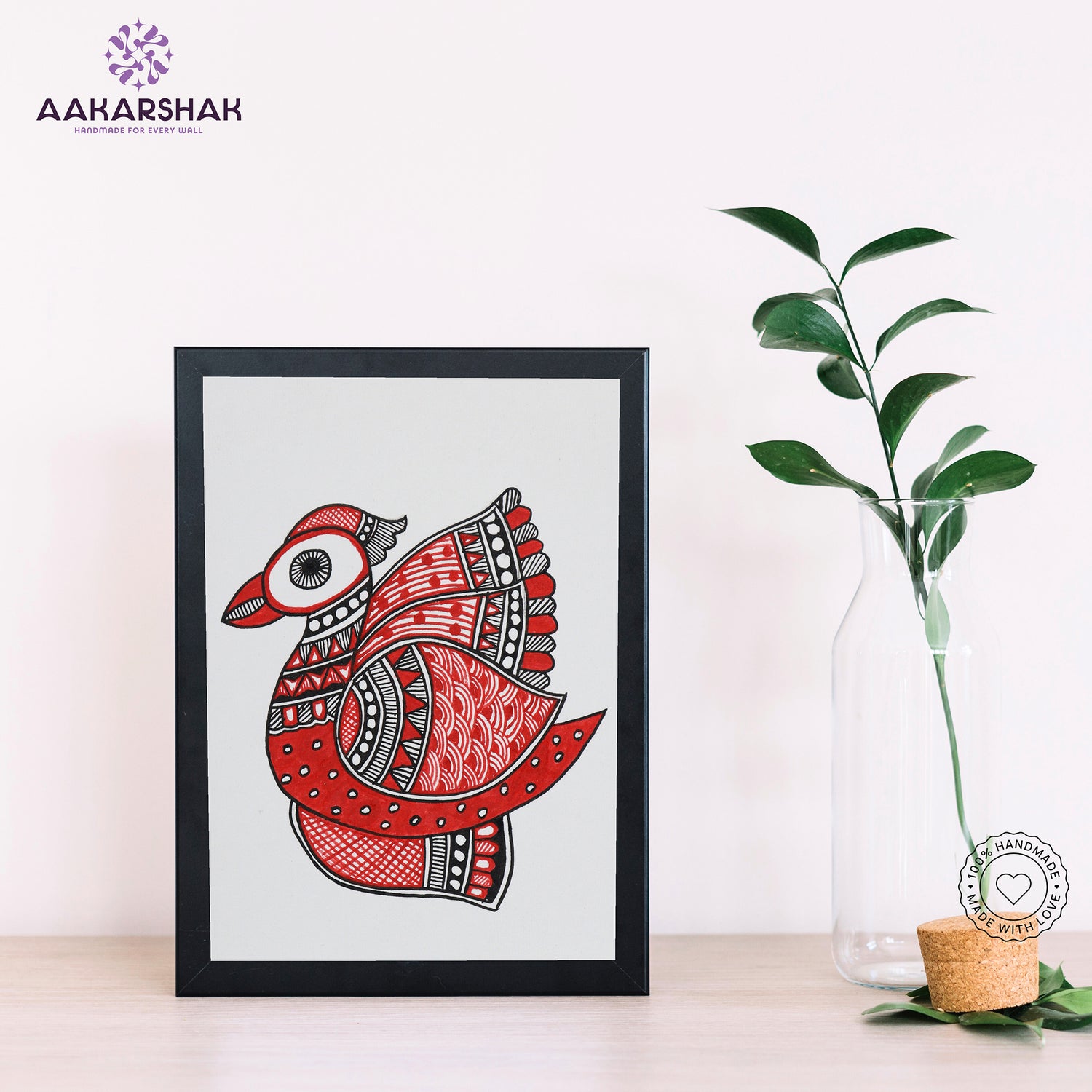 Close-up of detailed brushwork and traditional patterns in Madhubani painting
