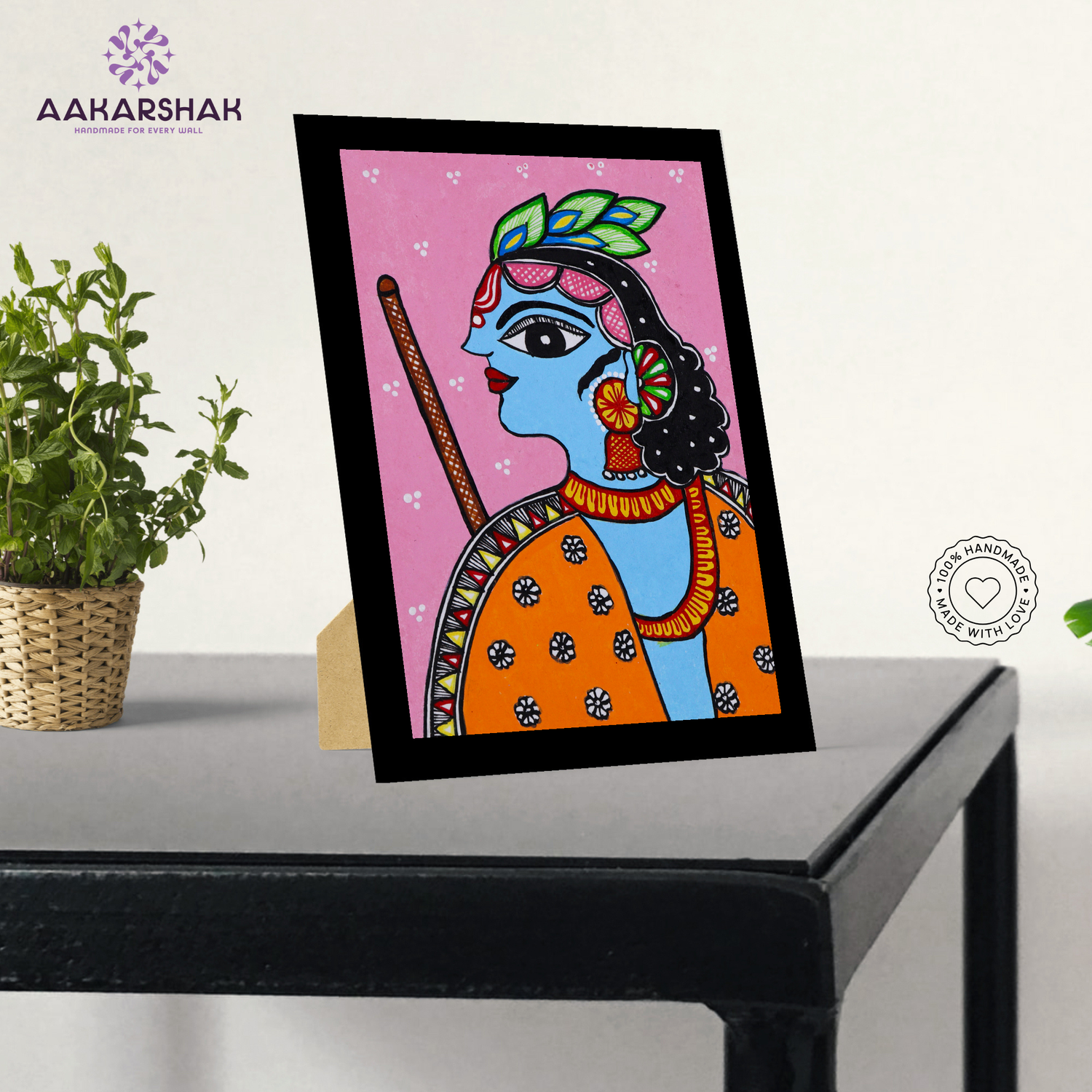 mithila art - painting of lord krishna 