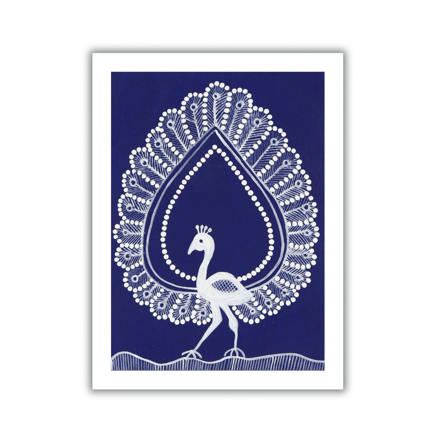 AAKARSHAK Warli Painting Handmade Peacock Warli art Framed Traditional Indian paintings for Wall Living room Home decor Gifts - 6x8 Inch |(WWM108)