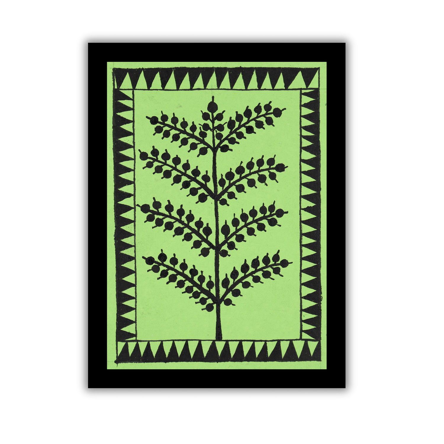 AAKARSHAK Warli Painting Handmade Tree Warli art Framed Traditional Indian paintings for Wall Living room Home decor Gifts - 6x8 Inch |(WBM103)