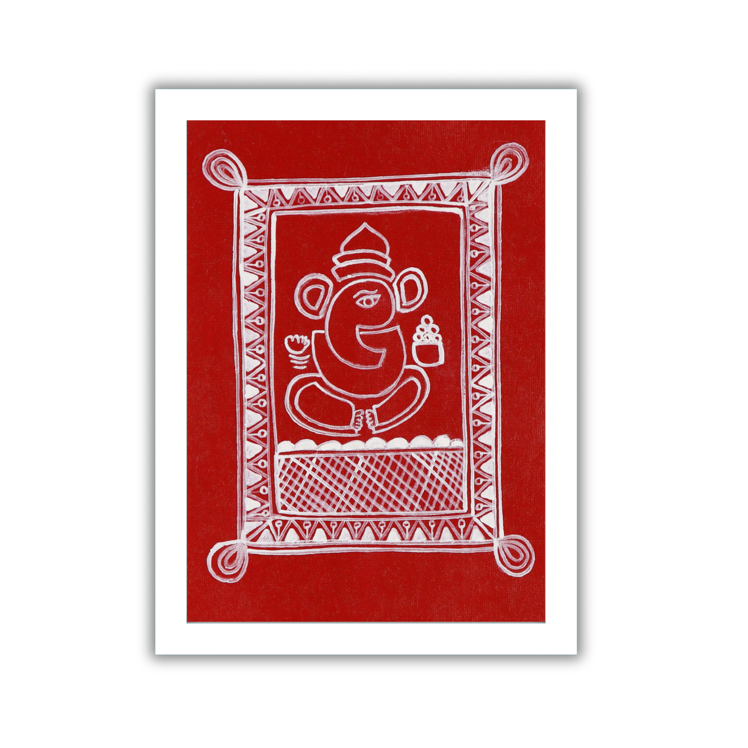 AAKARSHAK Warli Painting Handmade Ganesha Warli art Framed Traditional Indian paintings for Wall Living room Home decor Gifts - 6x8 Inch |(WWM106)
