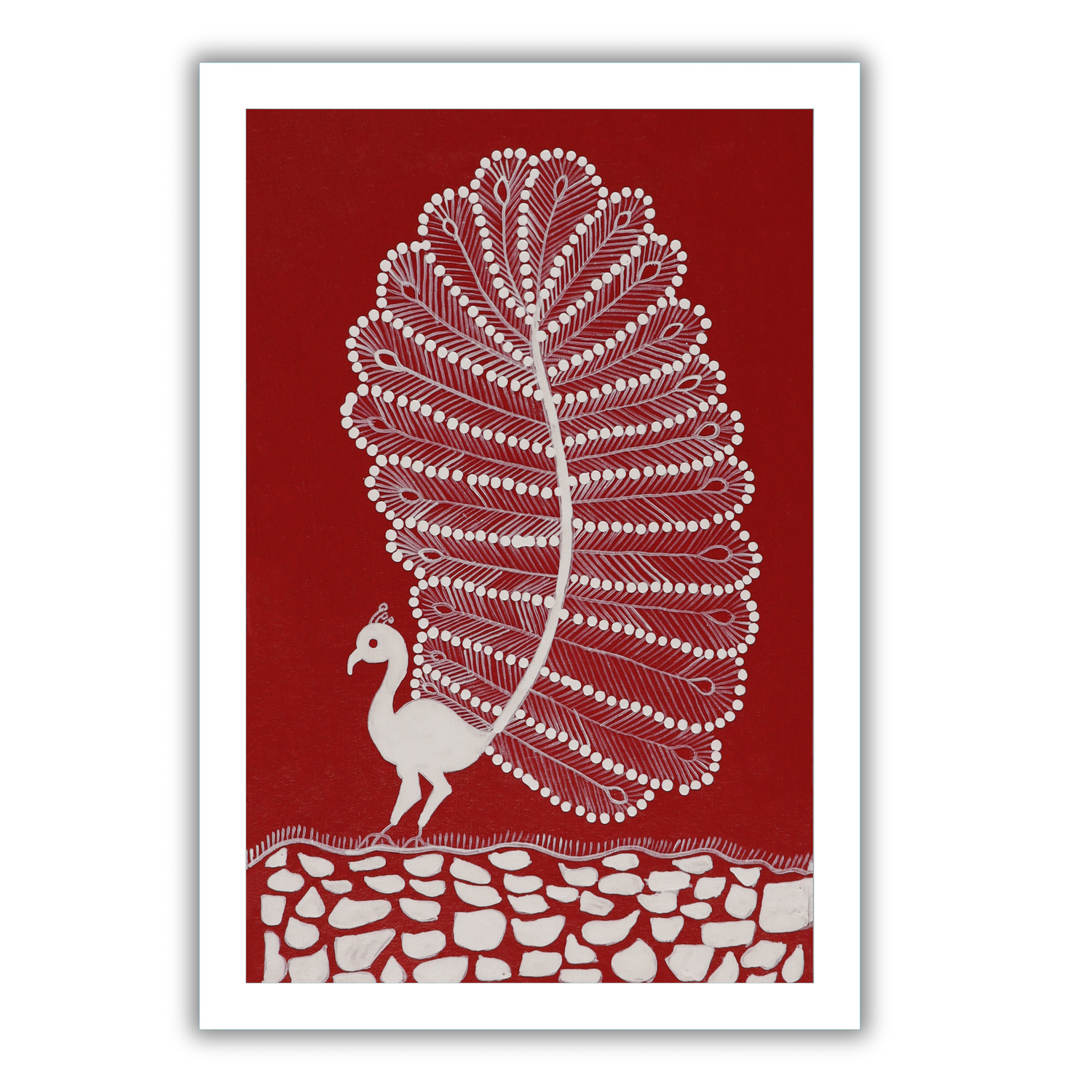 AAKARSHAK Warli Painting Handmade Peacock Warli art Framed Traditional Indian paintings for Wall Living room Home decor Gifts - 8x12 Inch |(WWS103)