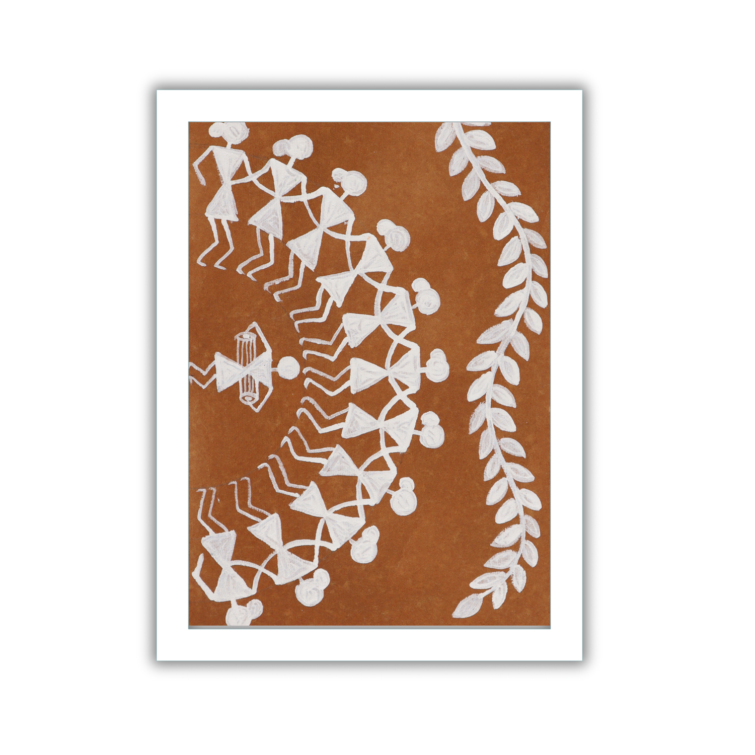 AAKARSHAK Warli Painting Handmade Dancing Warli art Framed Traditional Indian paintings for Wall Living room Home decor Gifts - 6x8 Inch |(WWM101)