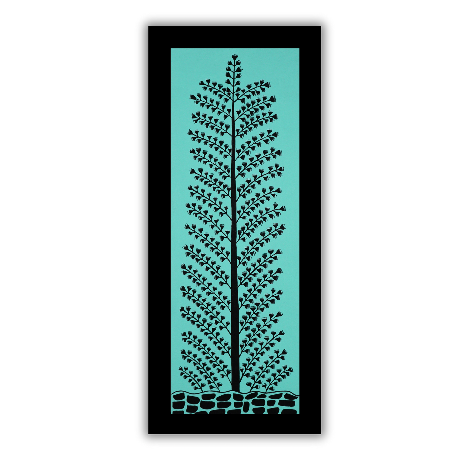 AAKARSHAK Warli Painting Handmade Tree Warli art Framed Traditional Indian paintings for Wall Living room Home decor Gifts - 8x23 Inch |(WBLO104)