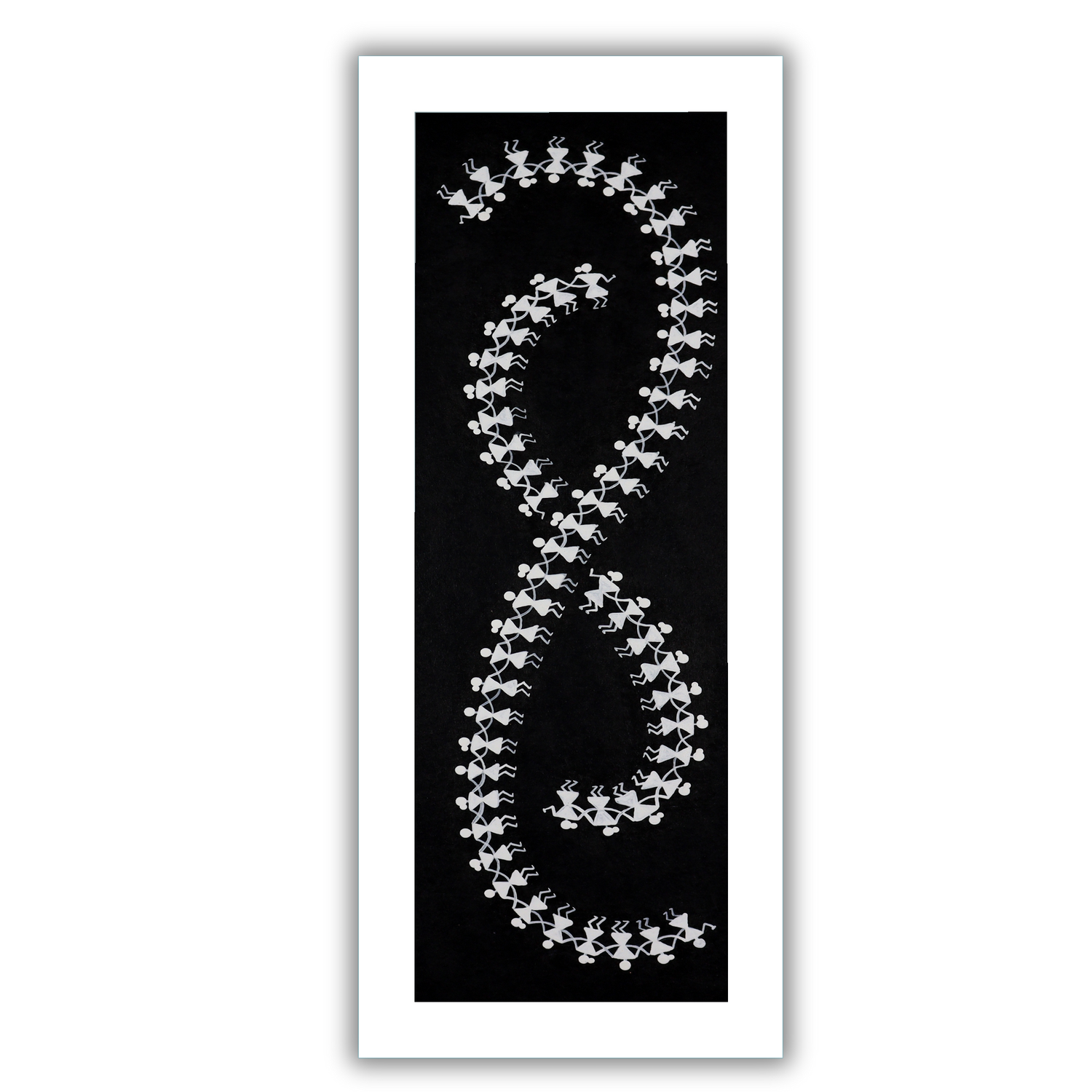 AAKARSHAK Warli Painting Handmade Dance Warli art Framed Traditional Indian paintings for Wall Living room Home decor Gifts - 8x23 Inch |(WWLO102)
