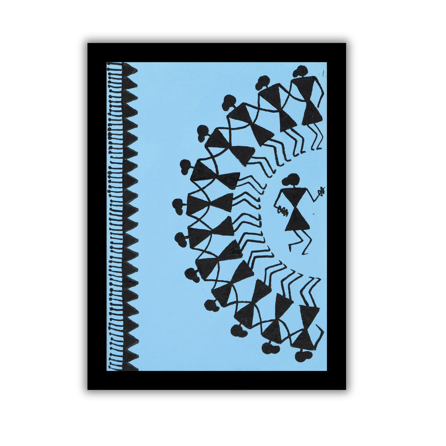 AAKARSHAK Warli Painting Handmade Dancing Warli art Framed Traditional Indian paintings for Wall Living room Home decor Gifts - 6x8 Inch |(WBM101)