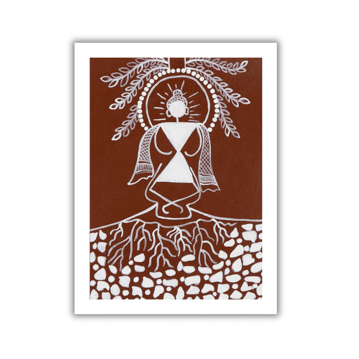 AAKARSHAK Warli Painting Handmade Buddha Warli art Framed Traditional Indian paintings for Wall Living room Home decor Gifts - 6x8 Inch |(WWM104)