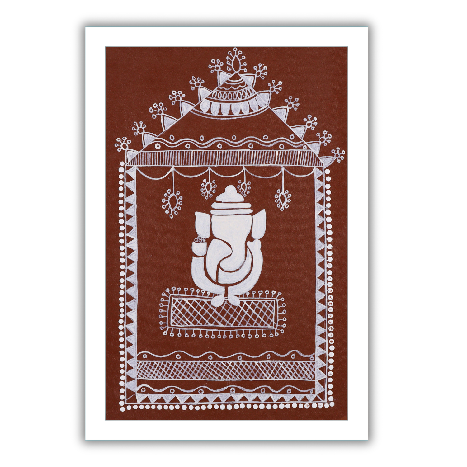 AAKARSHAK Warli Painting Handmade Ganesha Warli art Framed Traditional Indian paintings for Wall Living room Home decor Gifts - 8x12 Inch |(WWS102)