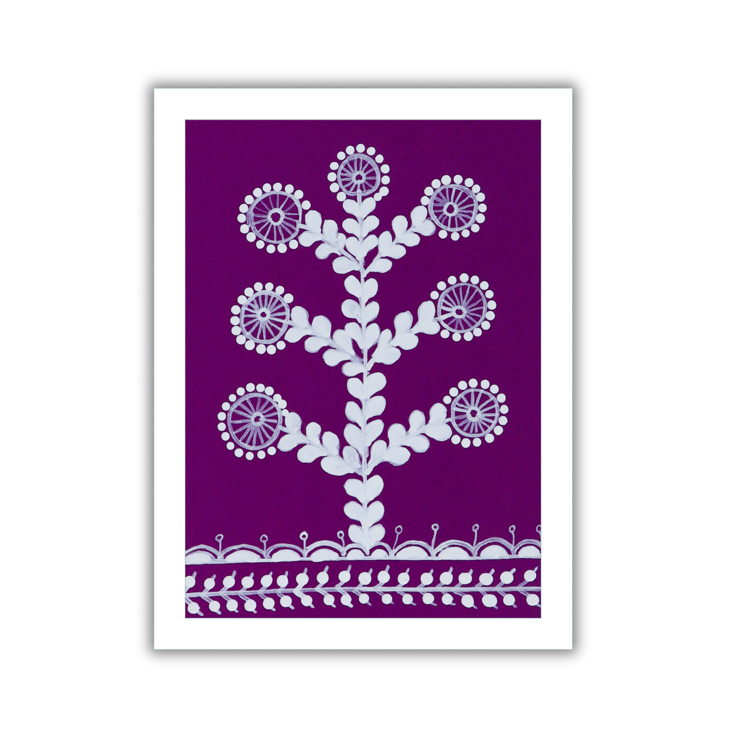AAKARSHAK Warli Painting Handmade Flower Warli art Framed Traditional Indian paintings for Wall Living room Home decor Gifts - 6x8 Inch |(WWM105)