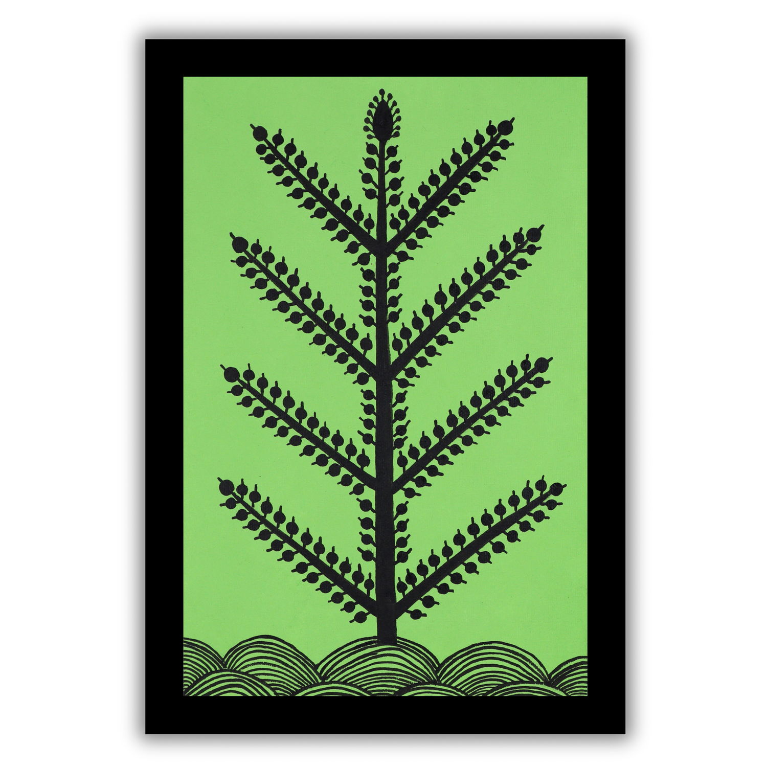 AAKARSHAK Warli Painting Handmade Tree Warli art Framed Traditional Indian paintings for Wall Living room Home decor Gifts - 8x12 Inch |(WBS102)